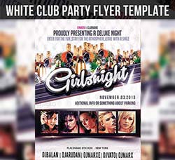 女性聚会传单模板：White Club Party Flyer Templat